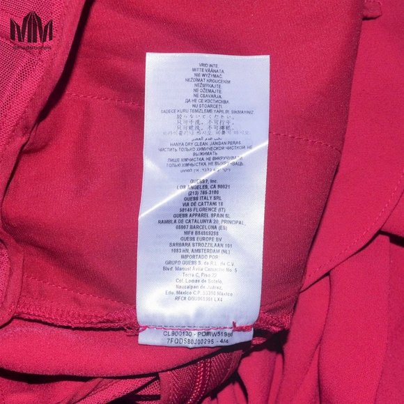 Marciano | Fuschia Asymmetric Mesh Corset Jumpsuit - Picture 10 of 10